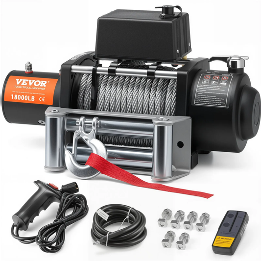 VEVOR Electric Winch, 18,000 lb, 12V DC Truck Winch with Φ7/16 in x 85 ft Steel Cable Roller,-$330
