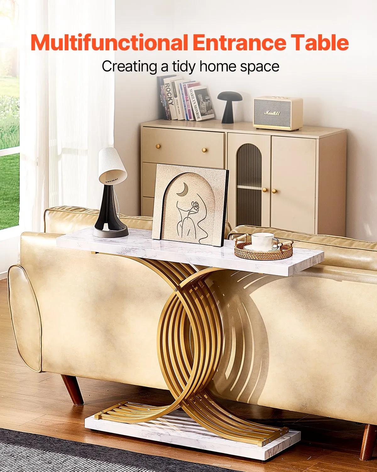 New Assembled VEVOR Narrow Console Sofa Table, 39.4 inches Behind Couch Table, 1-Tier Long Entryway Table
