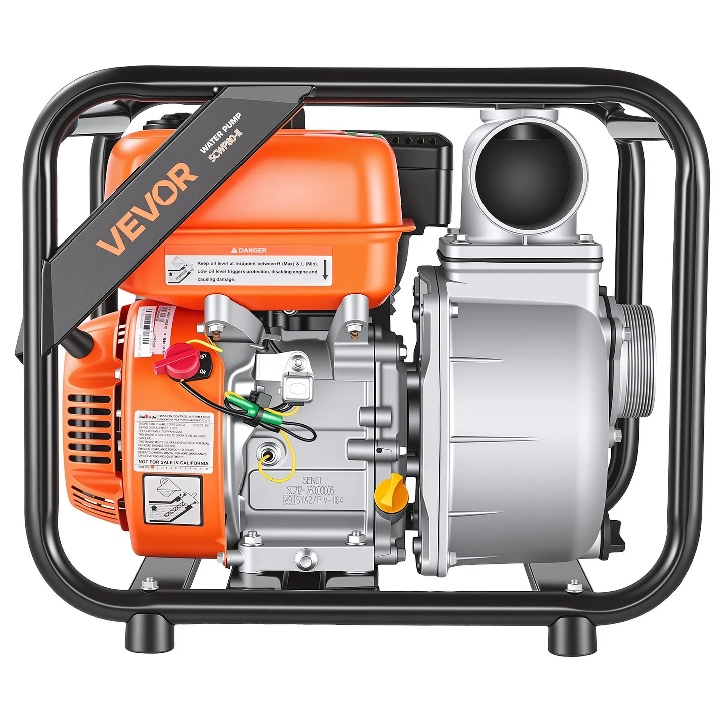 VEVOR Gas Powered Water Pump, 3 in, 242 GPM 7HP Semi Trash Water Transfer Pump Portable,-$250