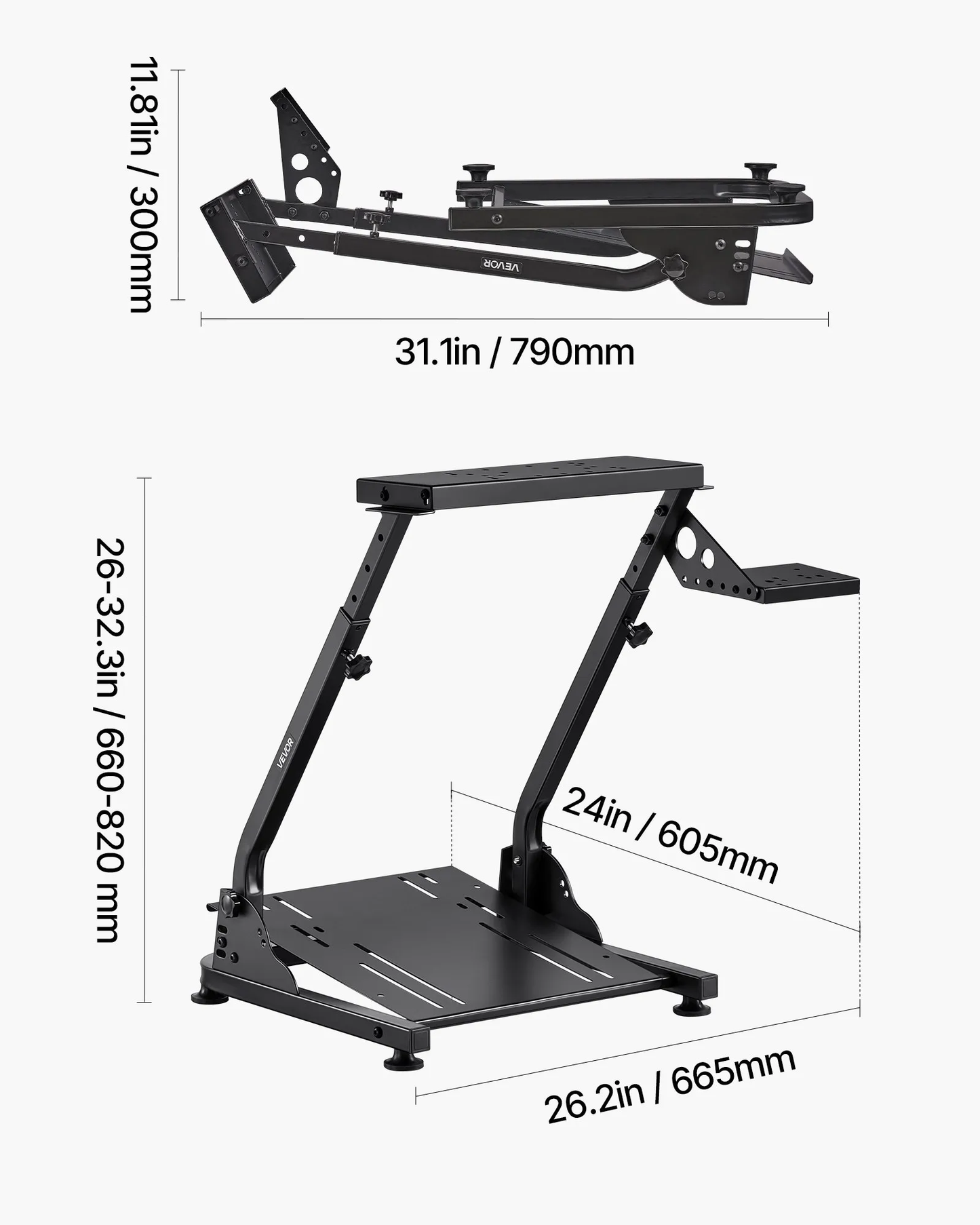 VEVOR Racing Wheel Stand, Adjustable & Foldable Simulator Stand for Logitech G29 G27 G920 G923,-$65
