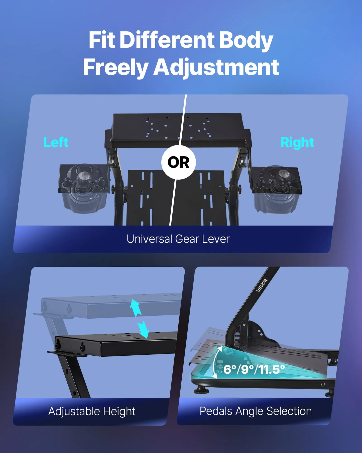 VEVOR Racing Wheel Stand, Adjustable & Foldable Simulator Stand for Logitech G29 G27 G920 G923,-$65