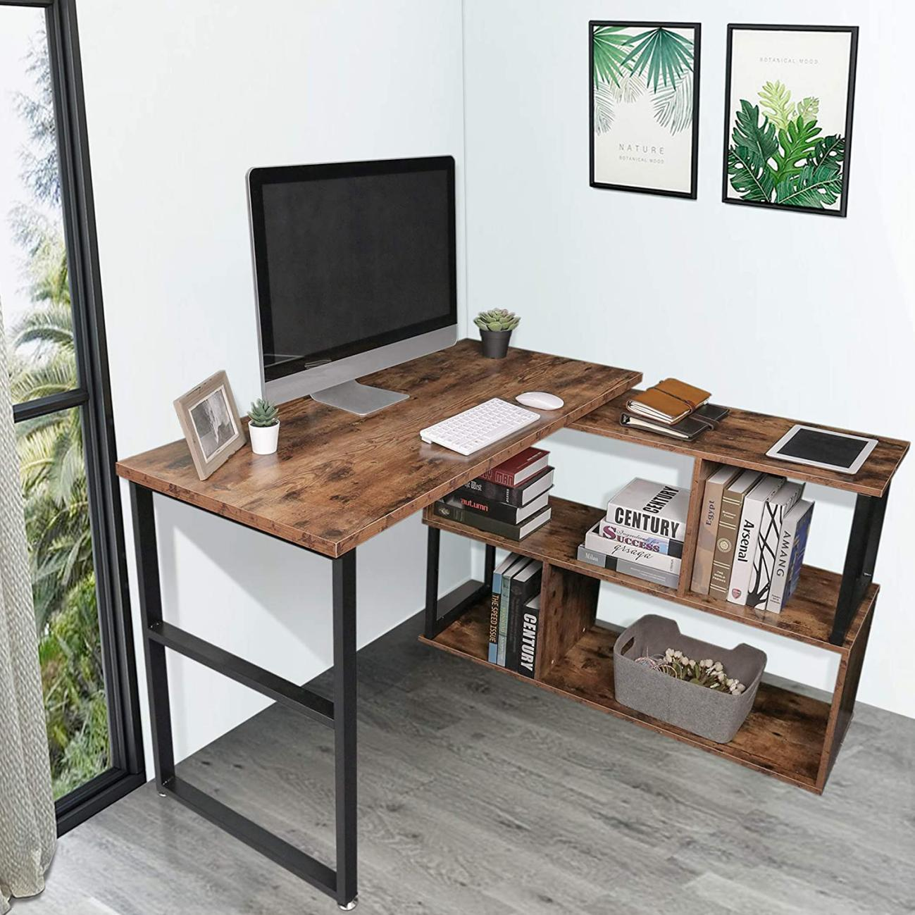 Brand new 360° Rotatable Corner Table Retro Desk Corner Computer Desk-$150