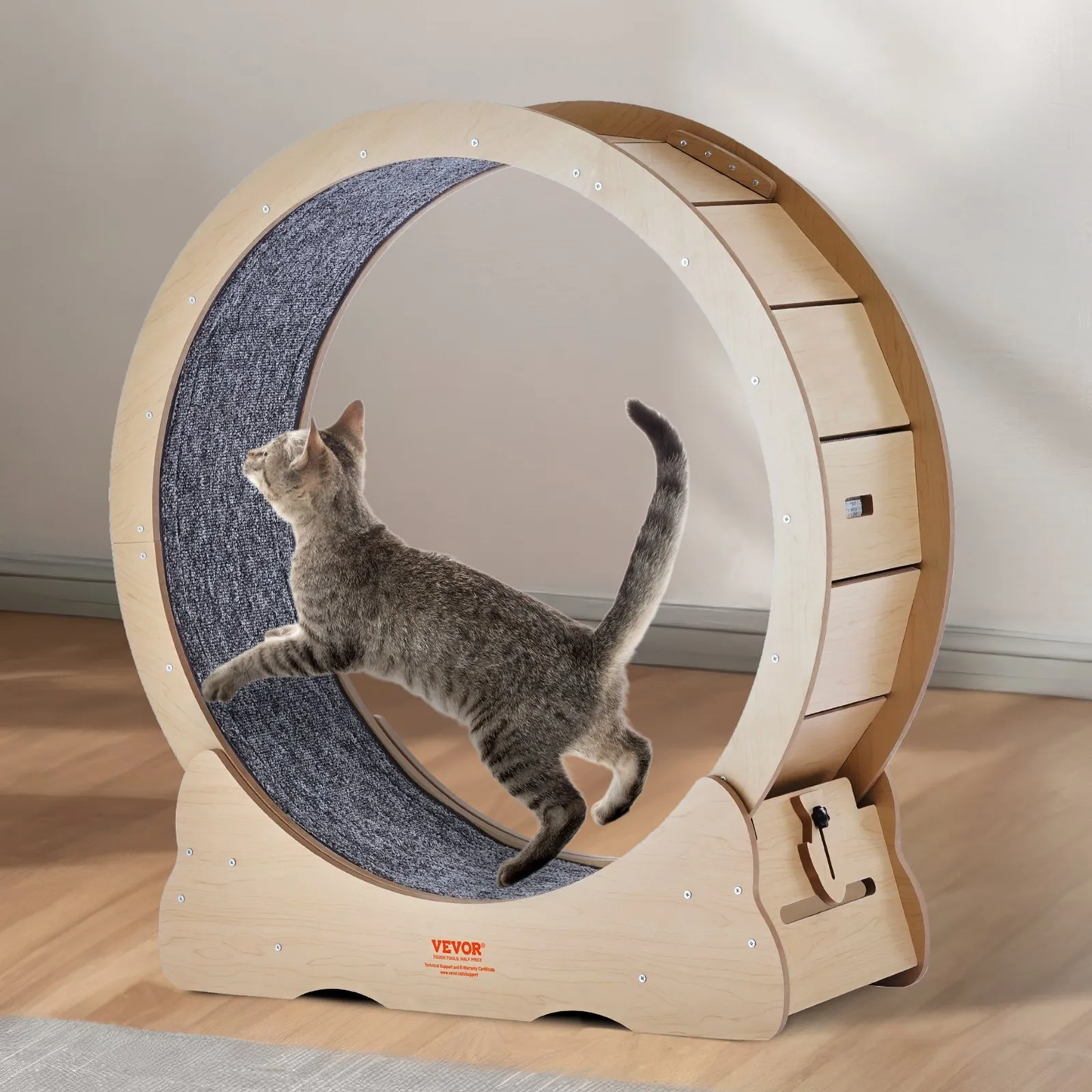 VEVOR Cat Exercise Wheel, Large Cat Treadmill Wheel for Indoor Cats, 35.8 inch Cat Running Wheel,-$70