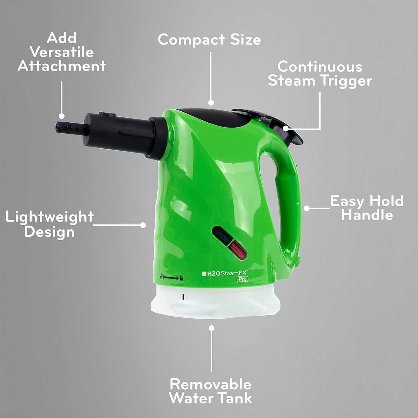 BNIB-H2O FX Pro-5 in1 Handheld Cleaner & Mop-Multi Purpose, All-in-One, 1300w for Carpets,(Kelly Green)