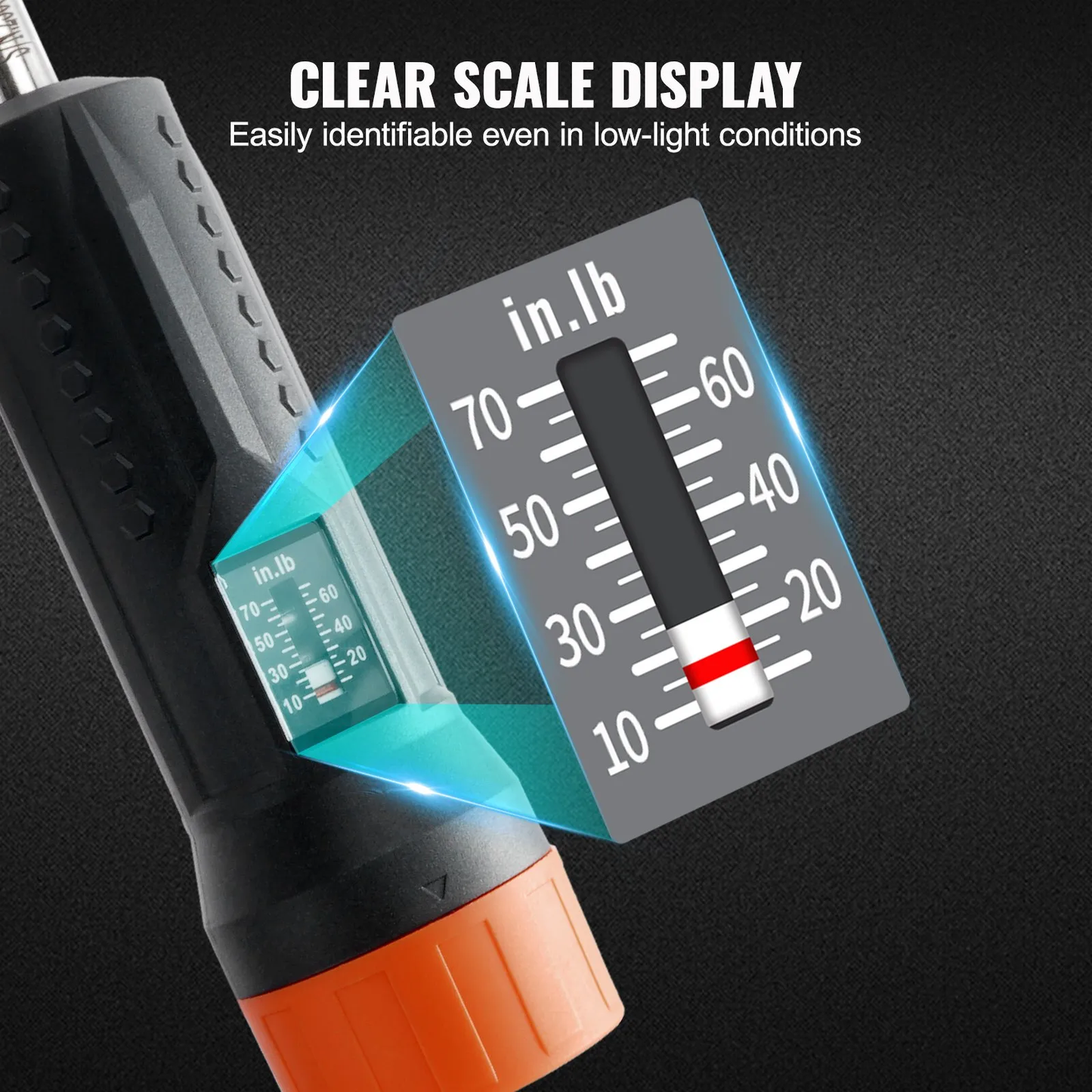 VEVOR 1/4" Drive Torque Screwdriver Wrench Set | 10-70 in-lbs Torque Adjustment Range | 1 in-lb Increment,-$45