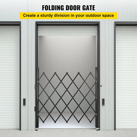 VEVOR Single Folding Security Gate, 48" W x 37" H Folding Door Gate, Steel Accordion Security Gate