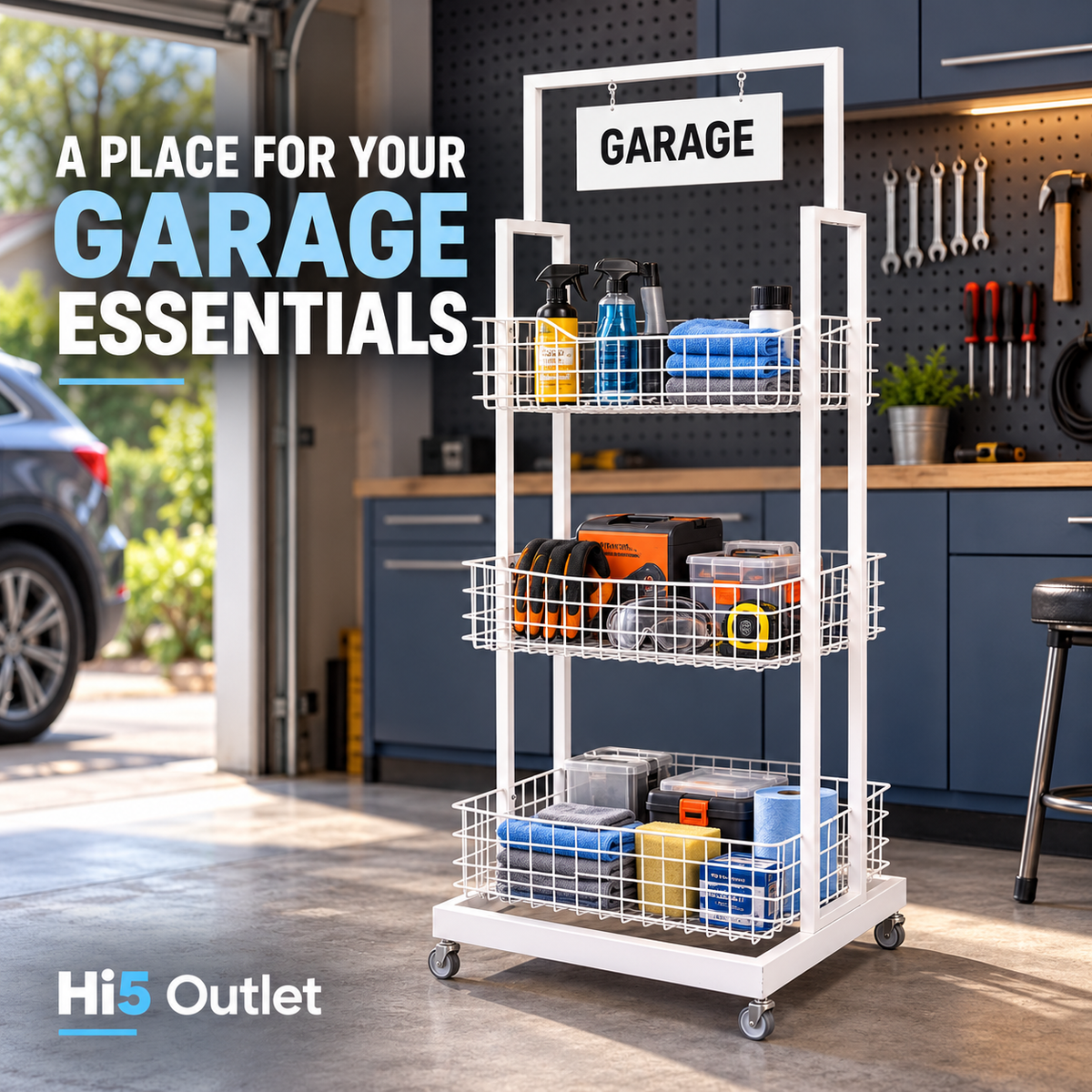 BNIB-4-Way & 3-Tier Storage Rack w/Wheels, Retail Display Racks, Household Storage Organizer