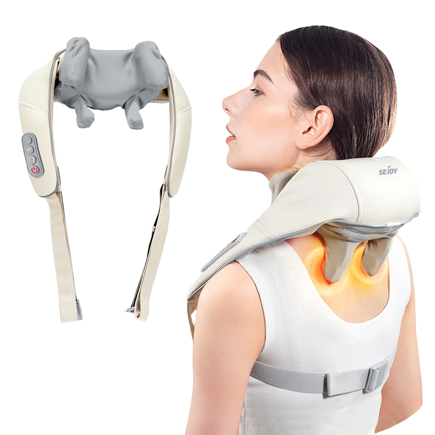 BNIB- Sejoy P11 Neck & Shoulder Shiatsu Massager – Electric Kneading Relaxation Tool ,-$40