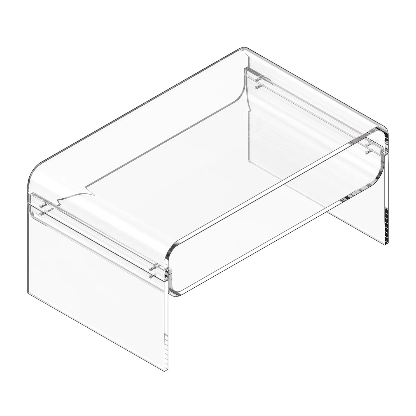 VEVOR Acrylic Coffee Table, 2 Tiers Center Table with Storage Shelf,19.7 x 31.5 x 15 in (Clear),-$120