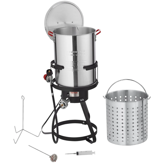 VEVOR Turkey Deep Fryer, 30-qt Turkey Fryer Boiler Steamer Cooker Set Outdoor,-$75