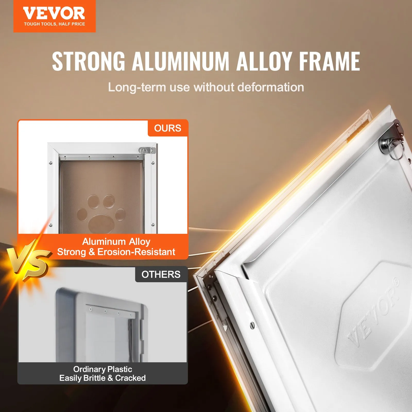VEVOR Pet Door for Door with Lock and Magnetic Flap System Aluminum Frame Large,-$50