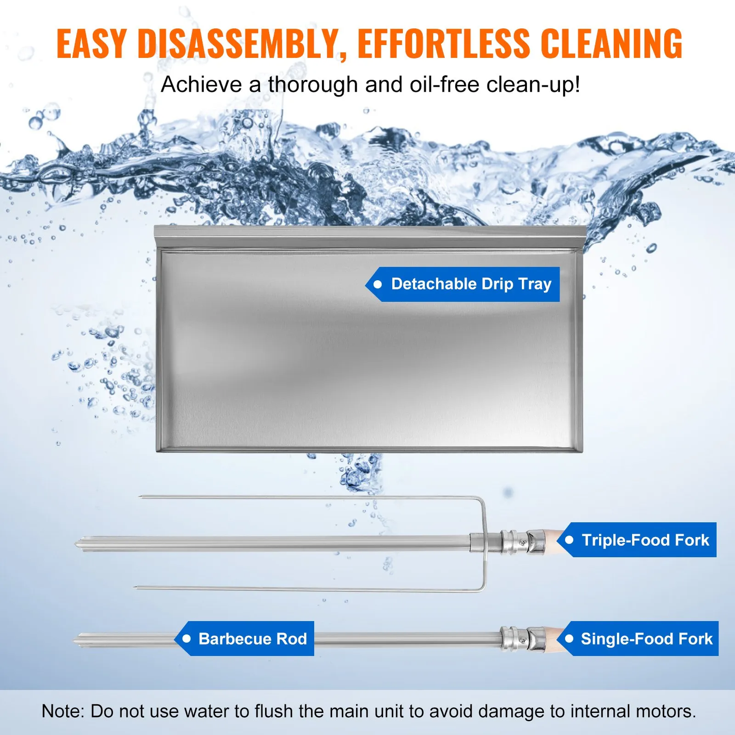 VEVOR Shawarma Portable Propane Grill Machine, Stainless Steel, 5 Strings of Barbecue Capacity