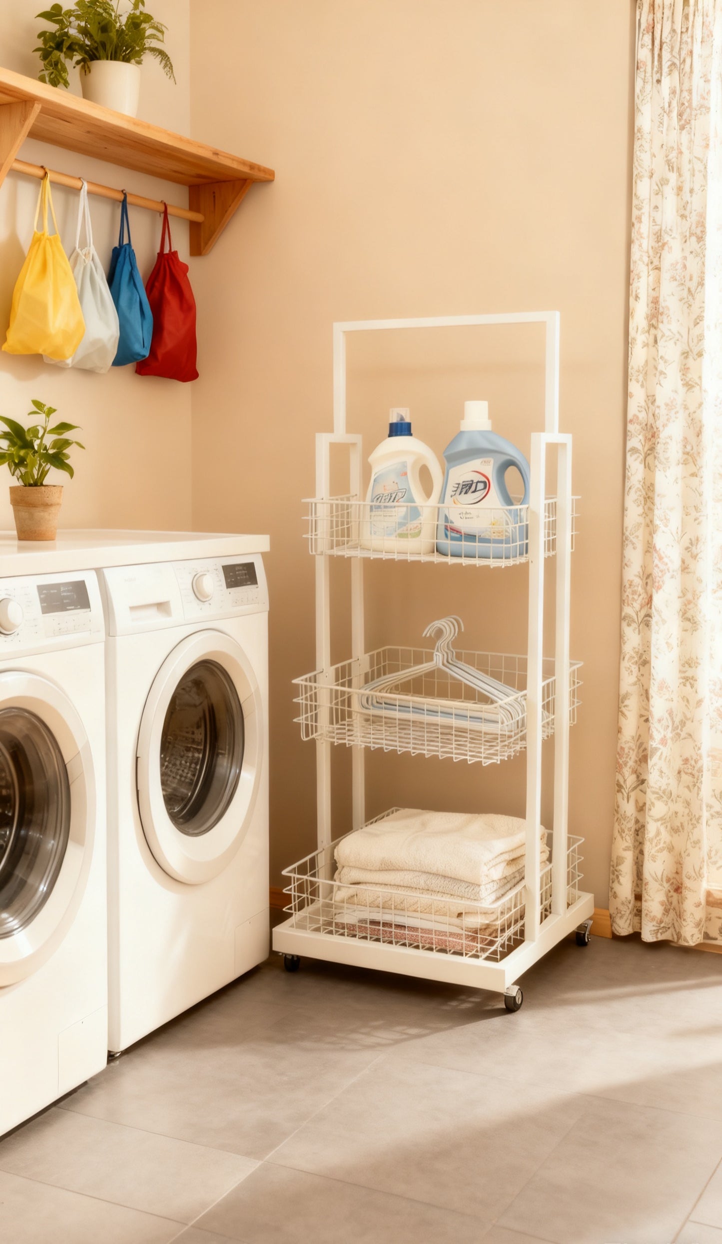 BNIB-4-Way & 3-Tier Storage Rack w/Wheels, Retail Display Racks, Household Storage Organizer