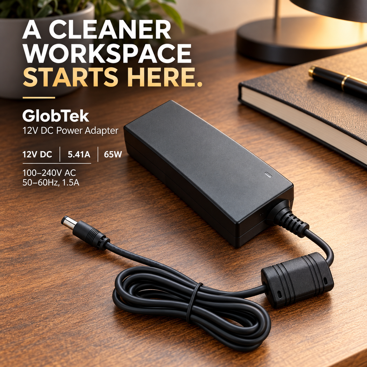 Brand New GlobTek 65W Power Adapter-12V DC,5.41A,-$15