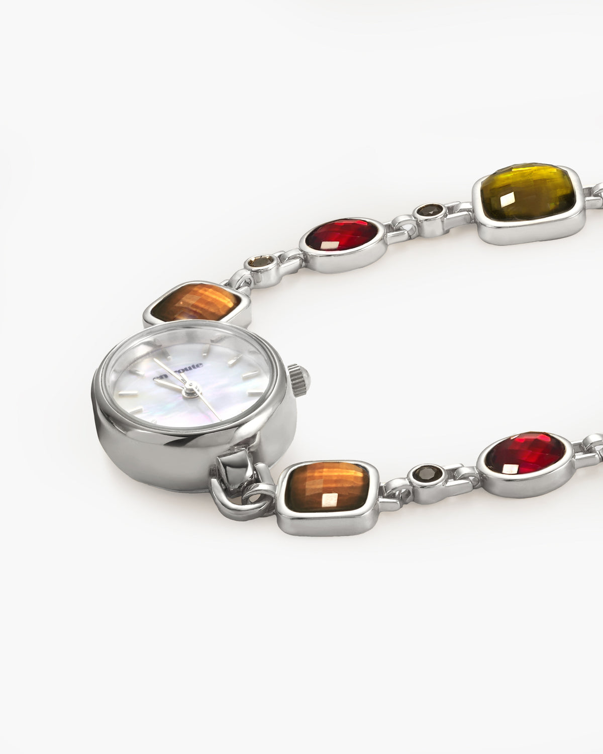BNIB-Multicolor Harmonic Hour Bracelet Watch – Rhodium-Plated Silver-Tone, Mother of Pearl Dial
