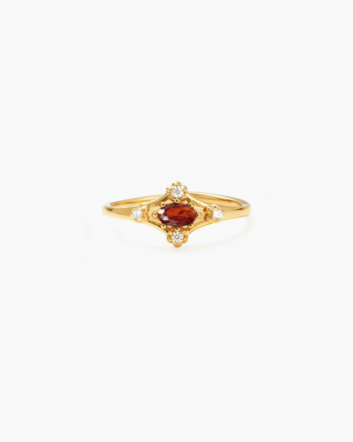 Brand New En Route Juliet Garnet Ring – Size 9 | Delicate Cubic Zirconia Accent,