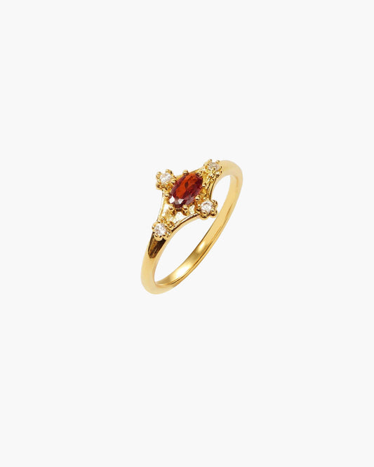 Brand New En Route Juliet Garnet Ring – Size 9 | Delicate Cubic Zirconia Accent,