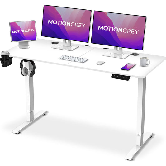 BNIB-Ergo2 Electric Standing Desk, Affordable Office Must-Have Desk, White