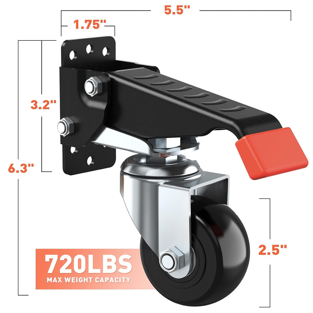 BNIB-Heavy Duty Workbench Casters - 720lbs Capacity, 4 Pack (Retractable) -$30