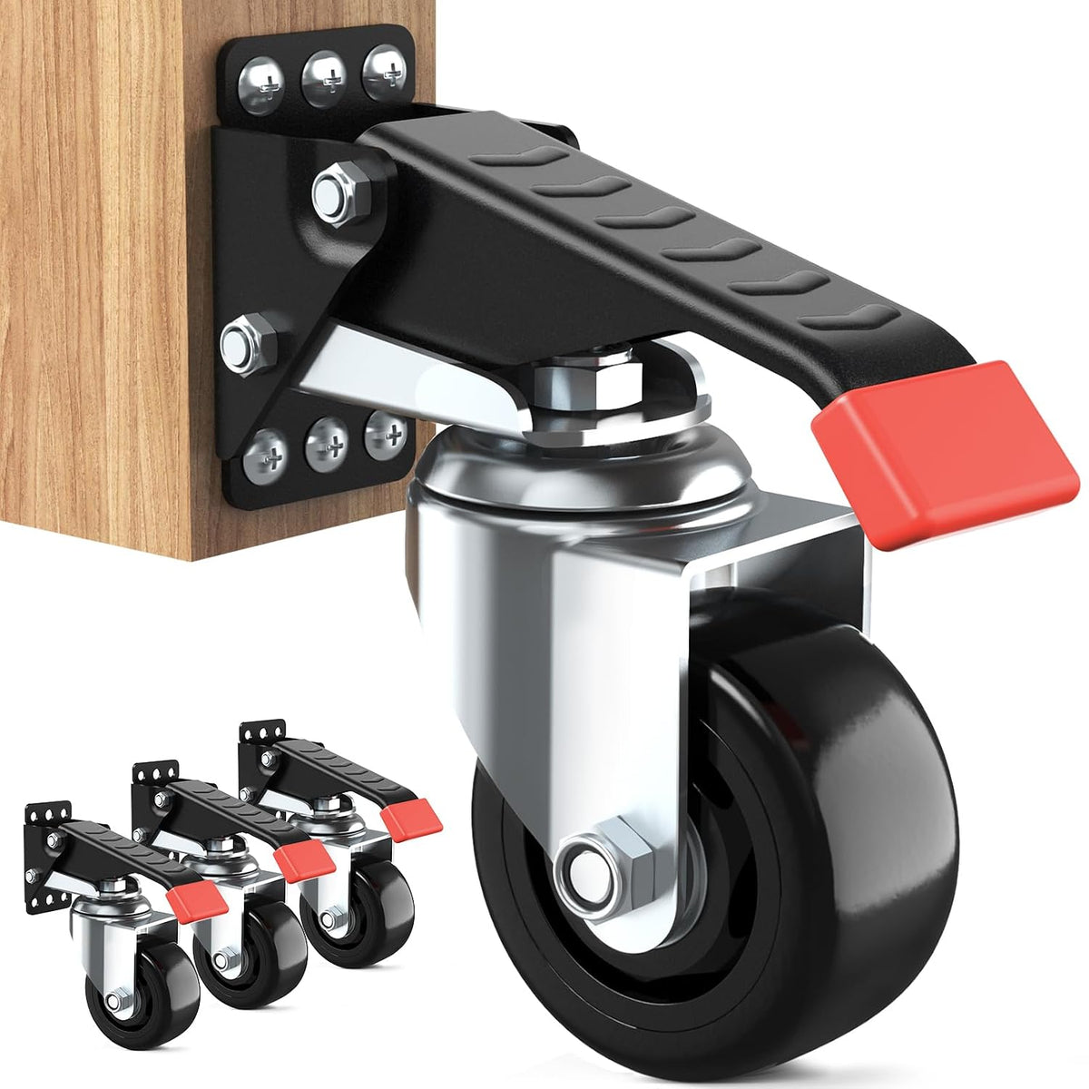 BNIB-Heavy Duty Workbench Casters - 720lbs Capacity, 4 Pack (Retractable) -$30