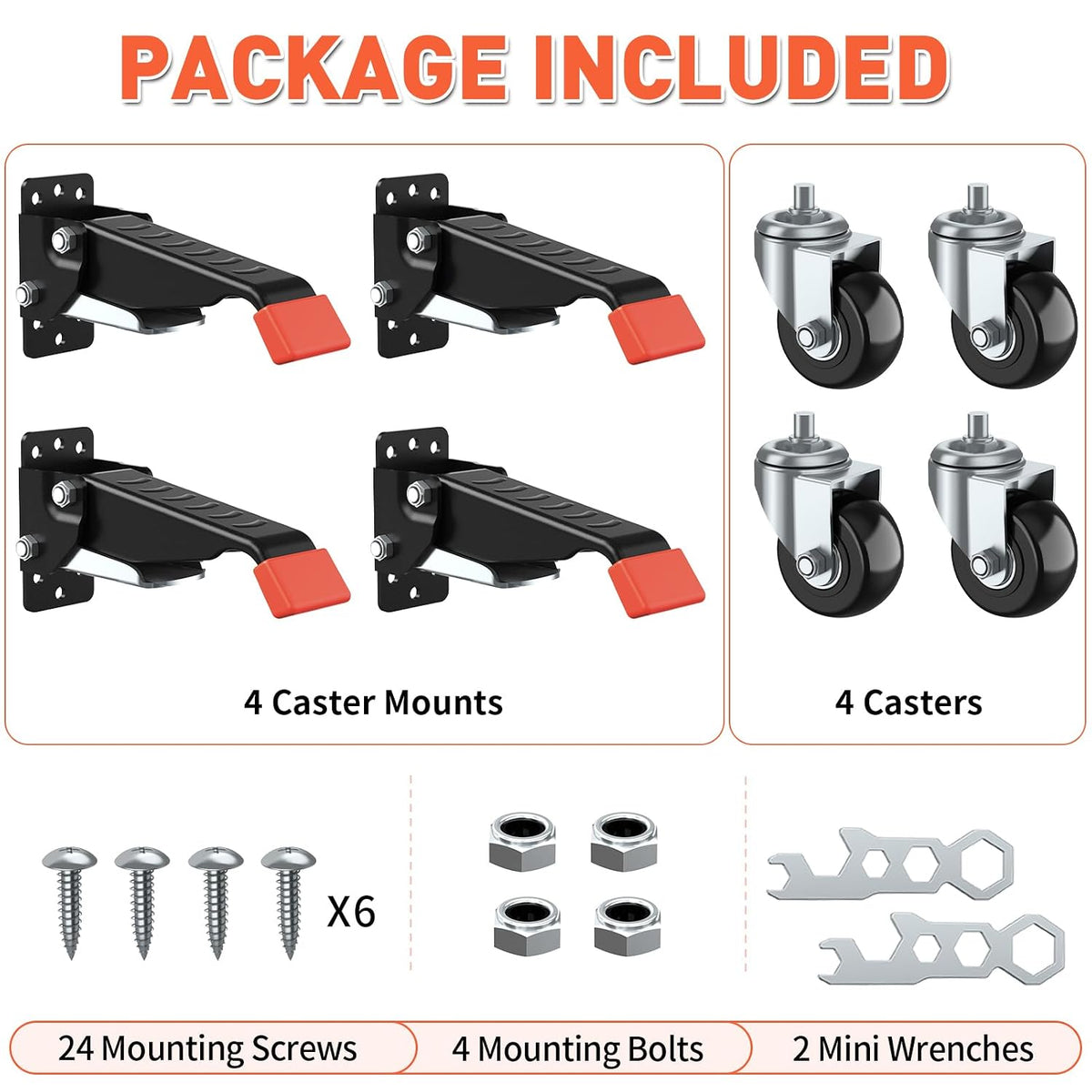 BNIB-Heavy Duty Workbench Casters - 720lbs Capacity, 4 Pack (Retractable) -$30