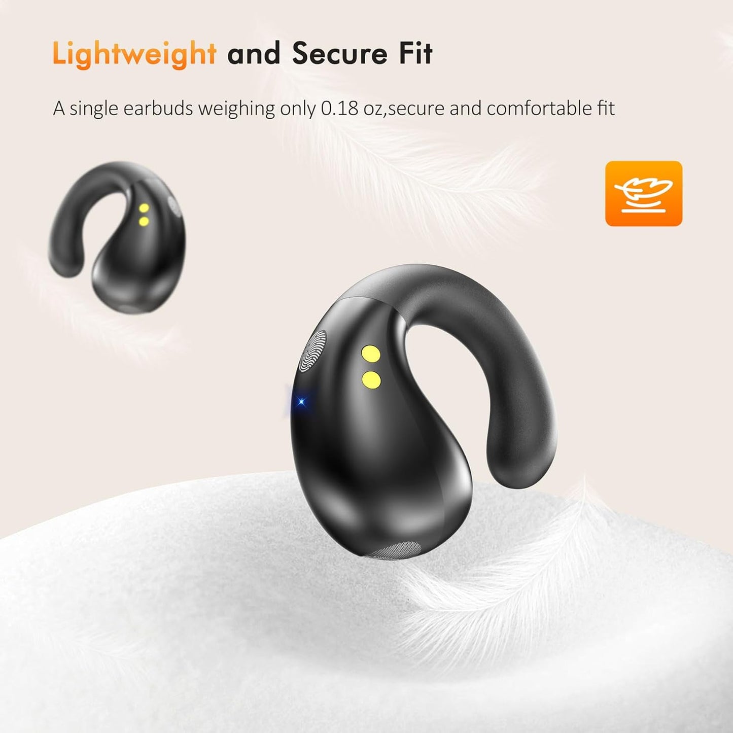 BNIB-Headphones Bluetooth 5.3 Wireless Earbuds 4 HD Mic with 40 Hours LED Display Charging Case