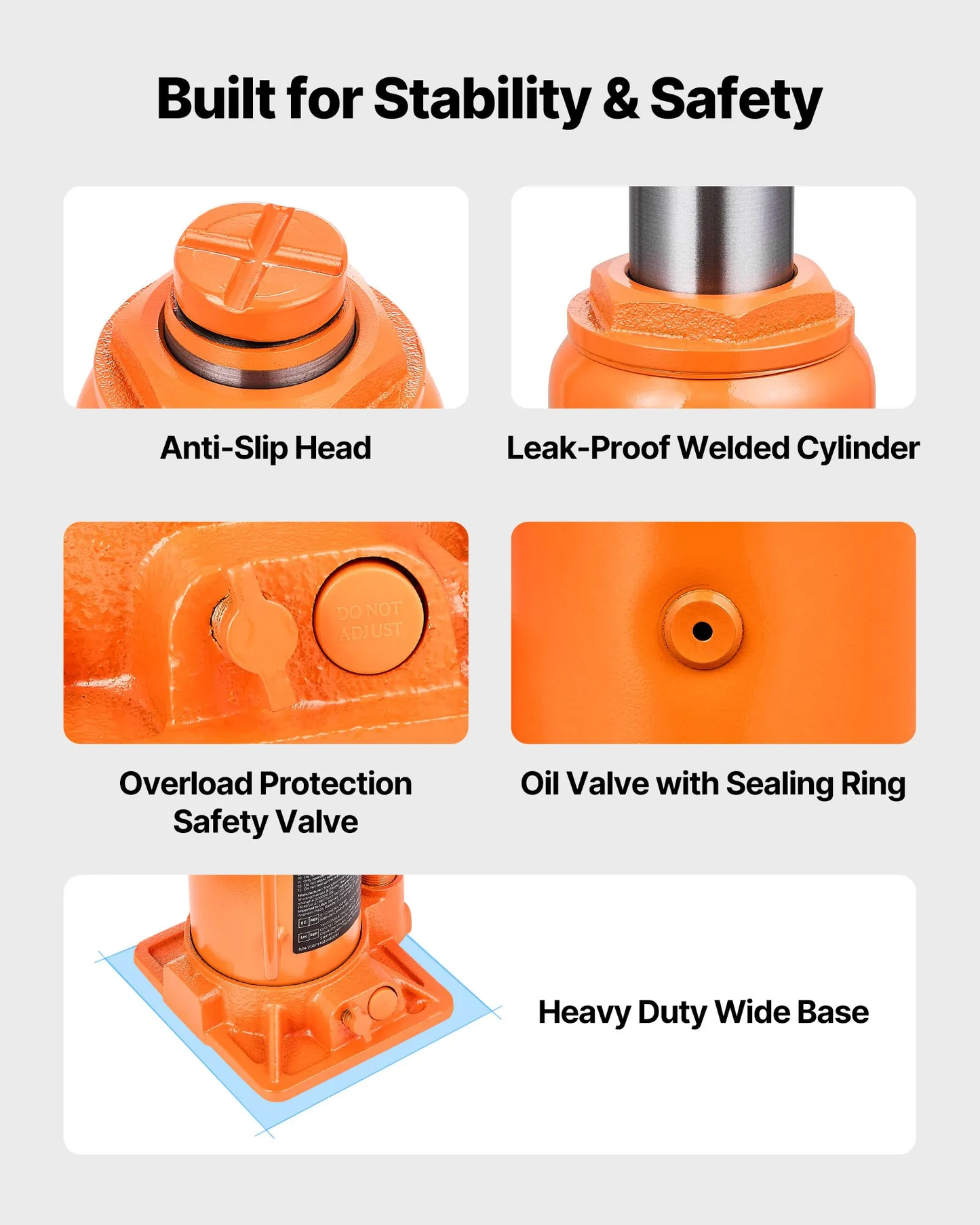 VEVOR Hydraulic Bottle Jack, 12 Ton (26455.5 lbs) Capacity, 8.1-15.7 Inch Lifting Range, Heavy Duty,-$35