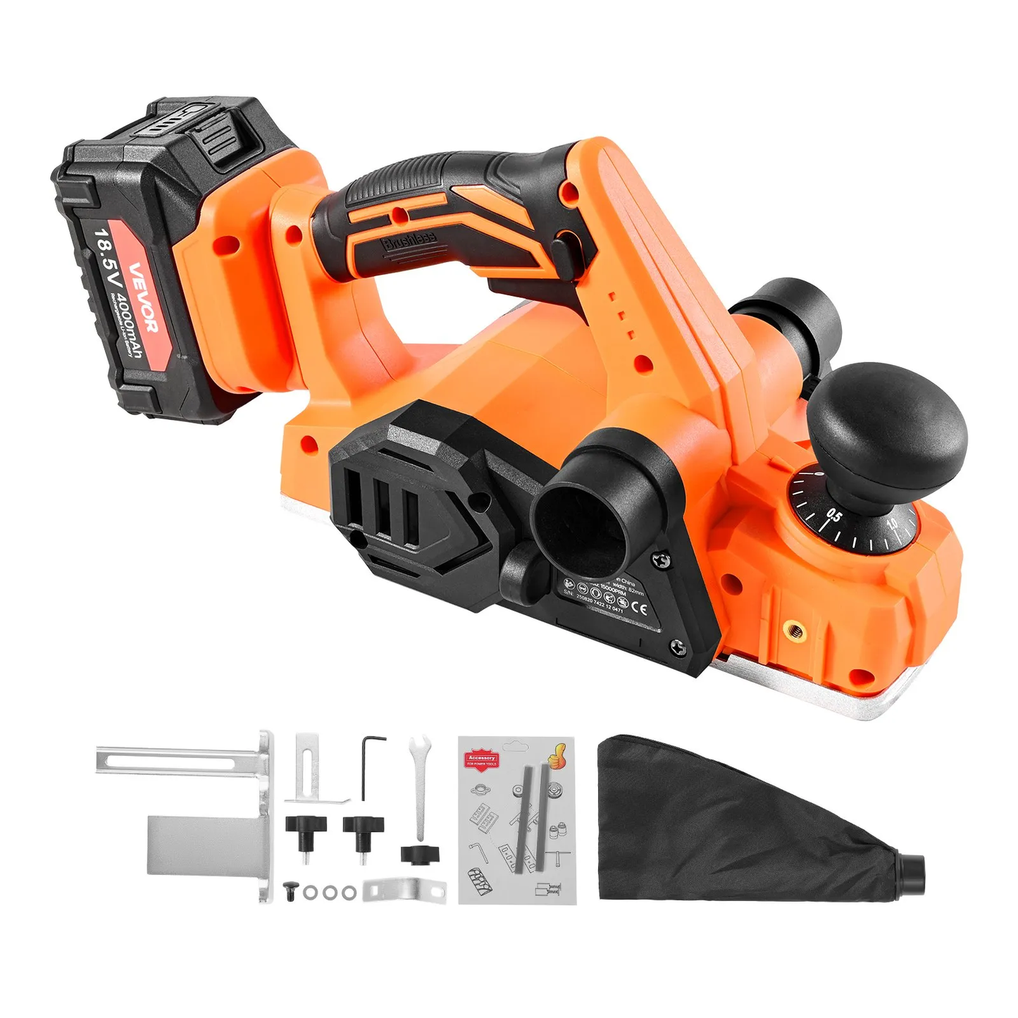VEVOR Cordless Handheld Planer, 3-1/4-Inch Cut Width, 15000 RPM Electric Hand Wood Planer,-$80