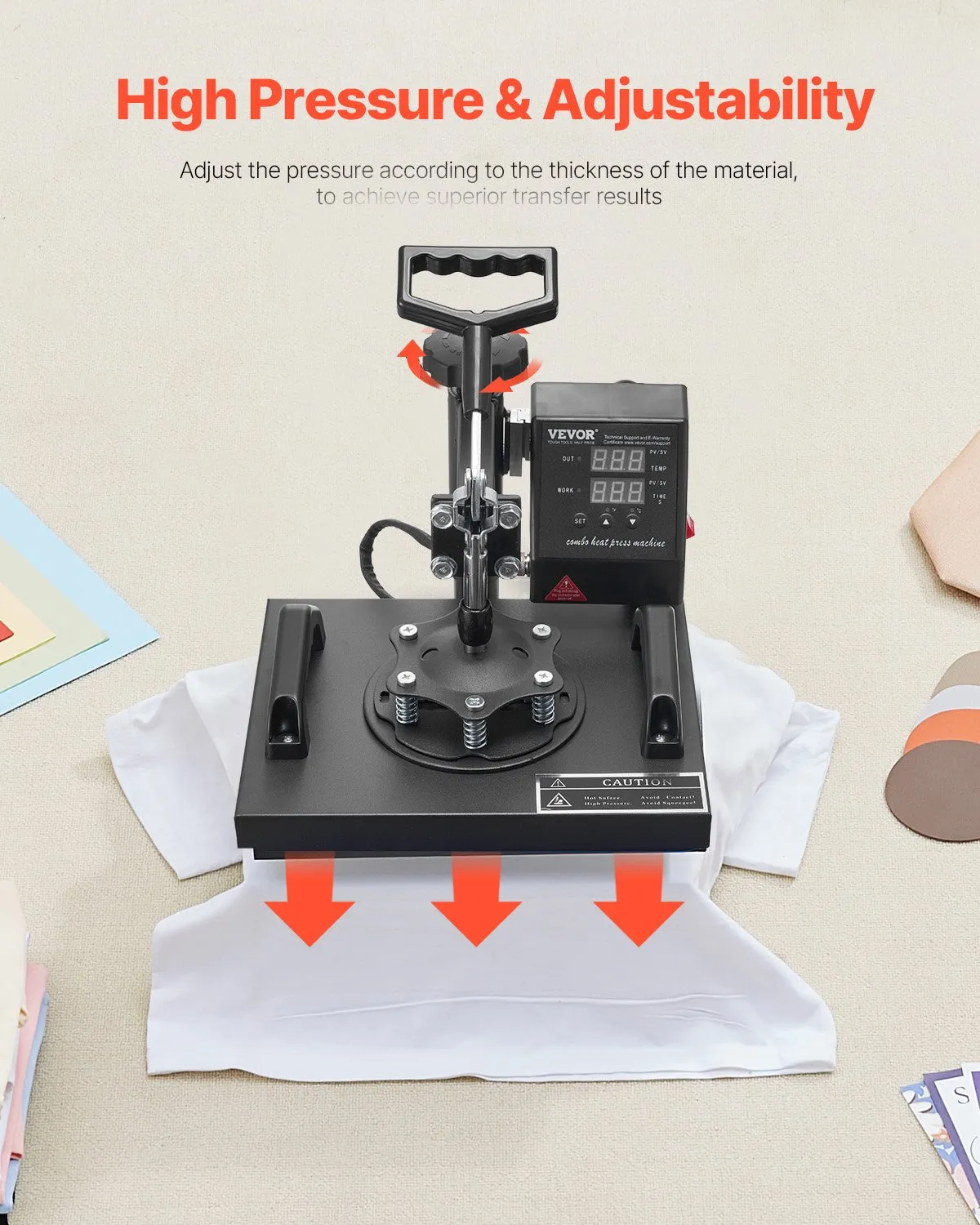 VEVOR Heat Press, 12x10Inch T Shirt Press Machine, T-shirt Press Heat Press 30x23cm Printing Machine,-$95