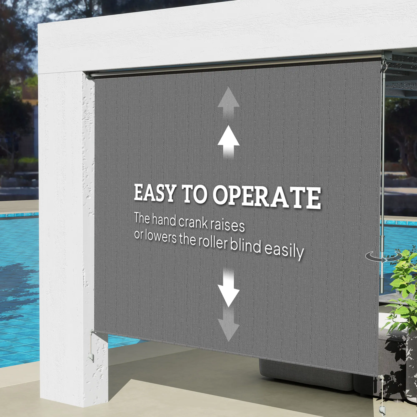 BNIB-Outsunny 8' x 6' Patio Door Blinds, Outdoor Roller Shades, Cordless Roll Up Shade for Porch Gazebo,-$100