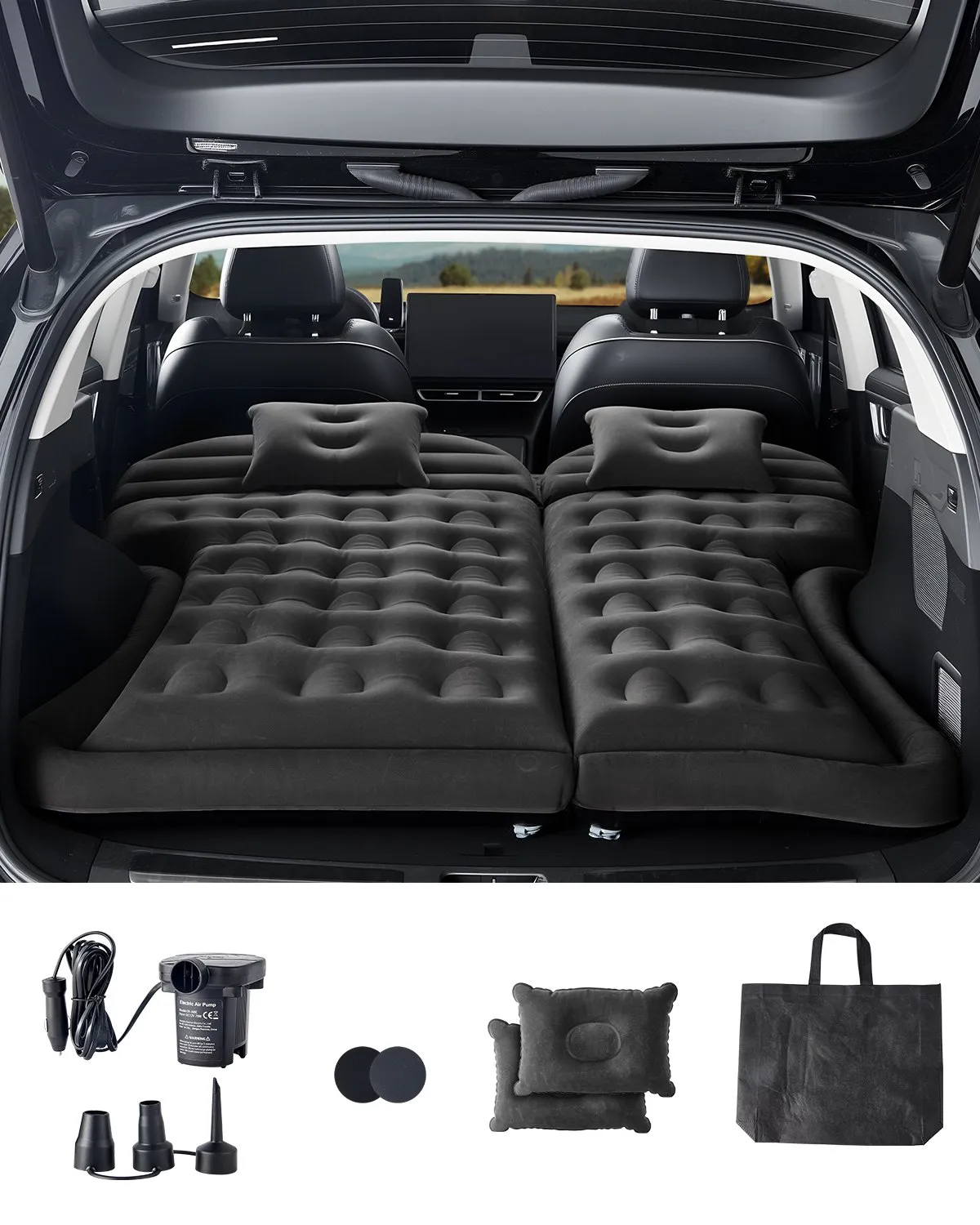 VEVOR Car Air Mattress, Inflatable Car Camping Mattress, Flocking Thickened Travel Beds,-$40