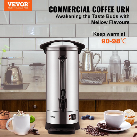 VEVOR Commercial Coffee Urn, 110 Cups Stainless Steel Large Coffee Dispenser, 1500W 110V Electric Coffee,-$100