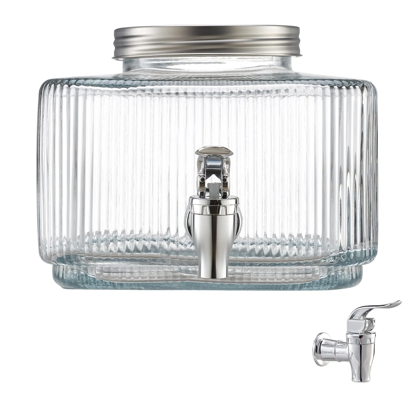 VEVOR Beverage Dispenser, 0.8 Gallon Drink for Parties, Glass Juice Dispenser with No-Drip Spigot,-$30