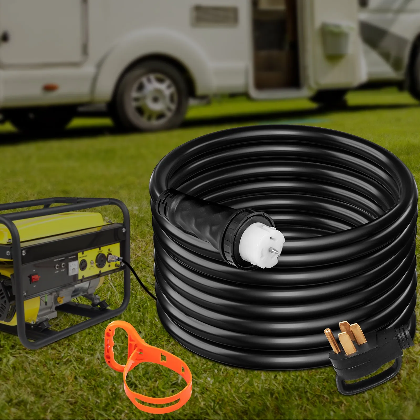 VEVOR 20 FT 50 Amp Generator Cord, STW 6/3 + 8/1 AWG Heavy Duty Extension Cord NEMA 14-50P & SS2-50R,-$90