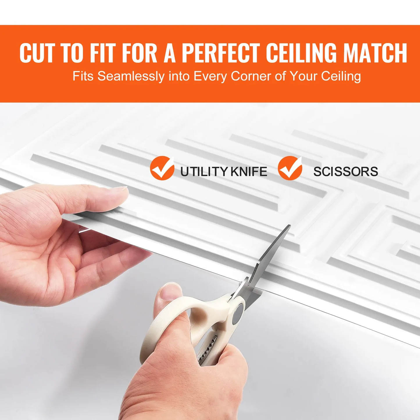 VEVOR Ceiling Tiles, 12-Pack 24 x 24 in, Drop Ceiling Tiles Premium PVC Sheet, Easy Installation/ Cutting,-$45