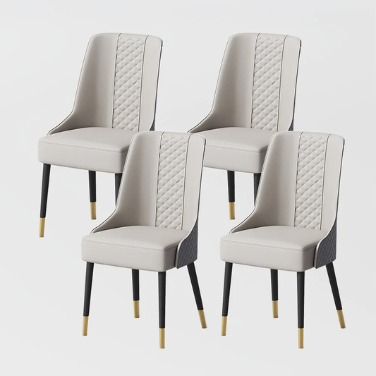 BNIB-POVISON Contemporary Upholstered Dining Chairs Set of 4, Gray & Light Gray PU Leather,-$800