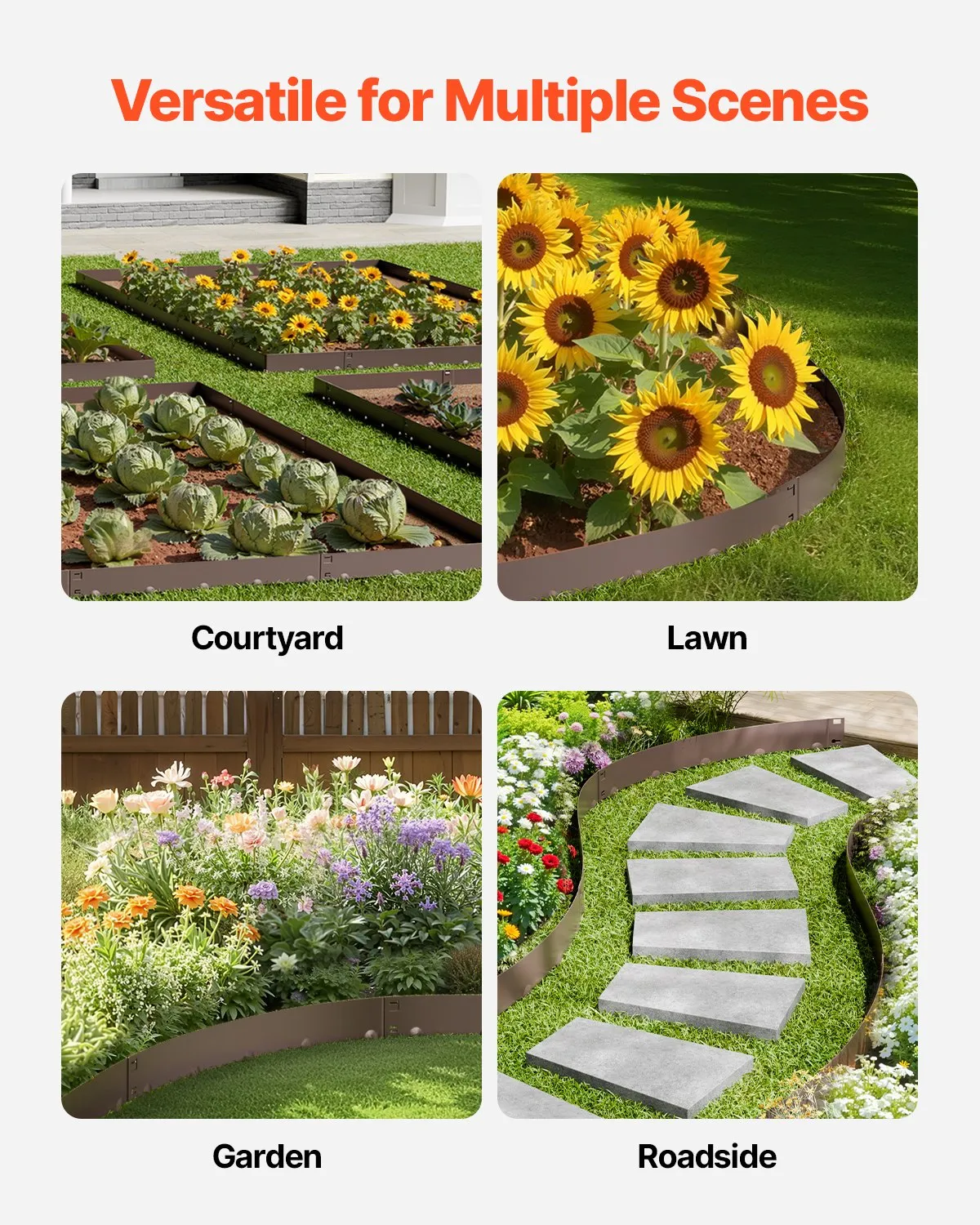 VEVOR Steel Landscape Edging, 5 Packs 39 x 3 in Rust-Resistant Metal Landscape Edging,-$25