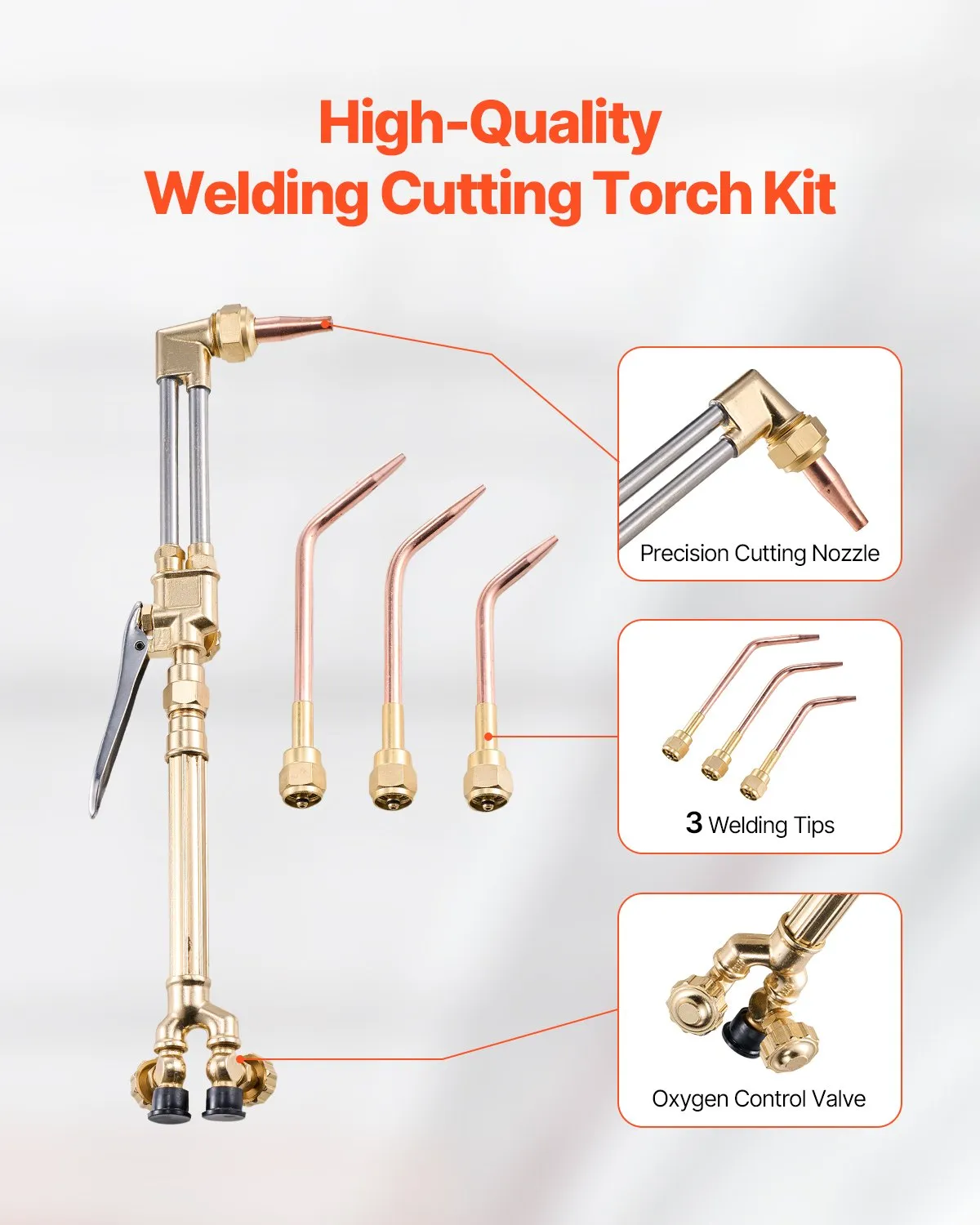 VEVOR Oxygen Acetylene Torch Kit, Gas Welding Cutting Torch Kit, 14PCS(without Gas Cylinder),-$100