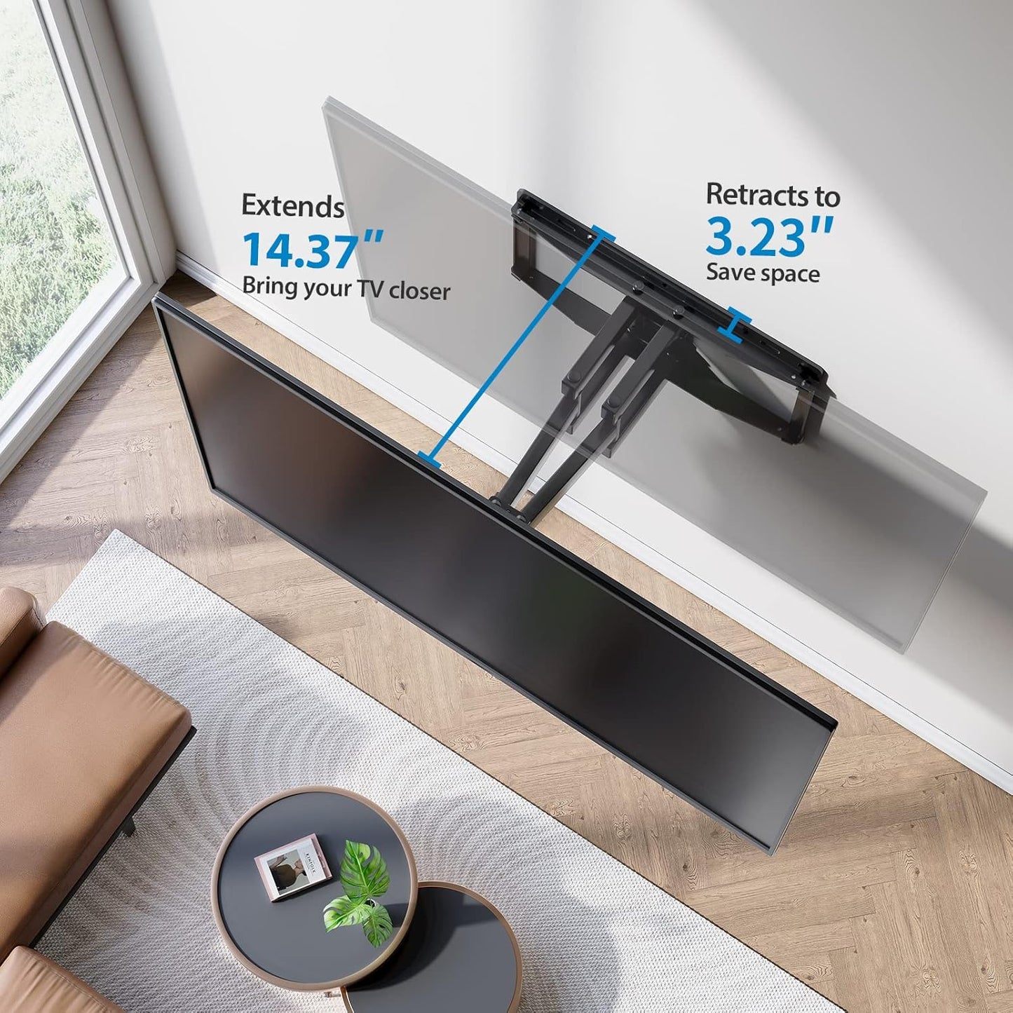 BNIB-Full Motion TV Wall Mount for Most 37-75 inch TVs up to 100 lbs,Dual Articulating Arms