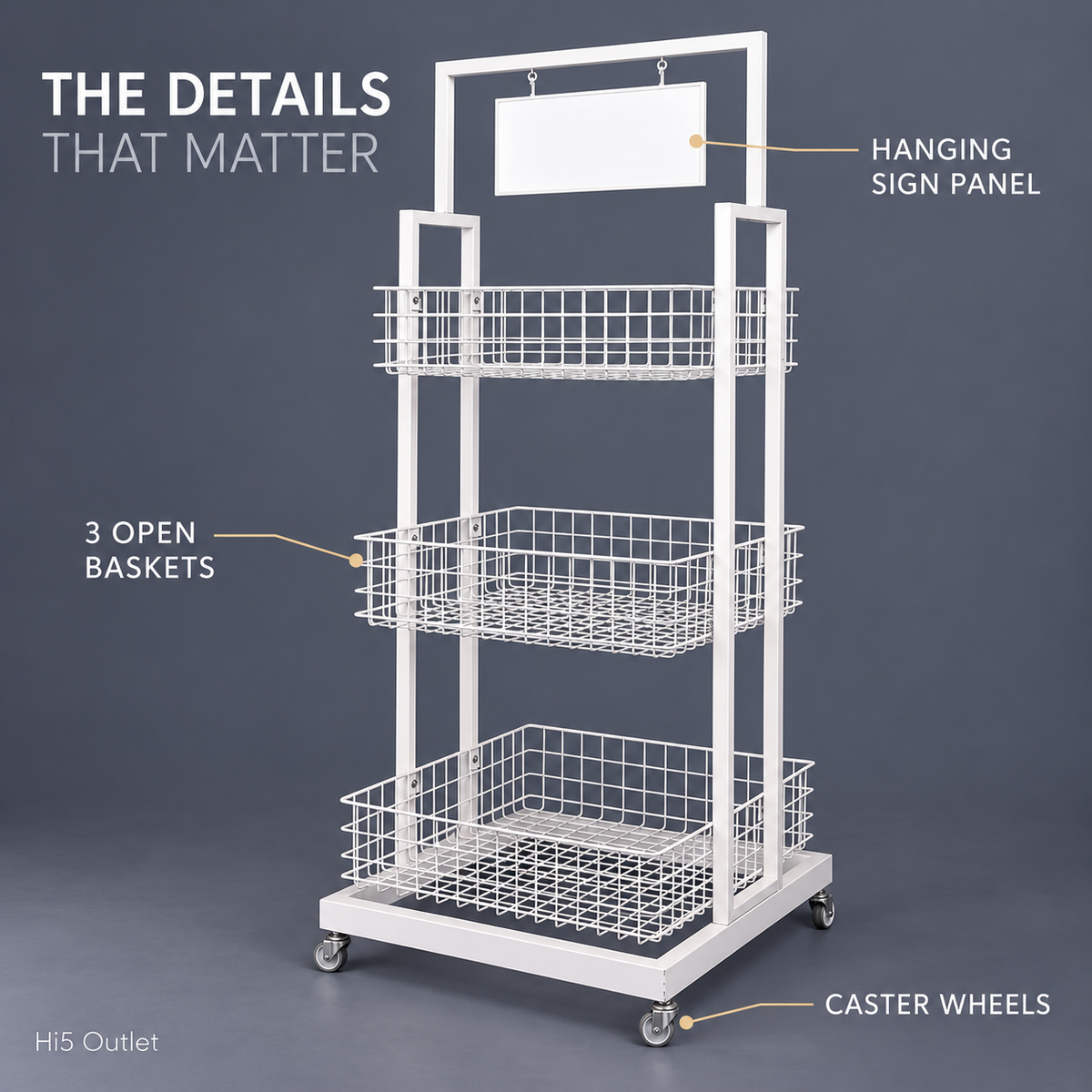 BNIB-4-Way & 3-Tier Storage Rack w/Wheels, Retail Display Racks, Household Storage Organizer