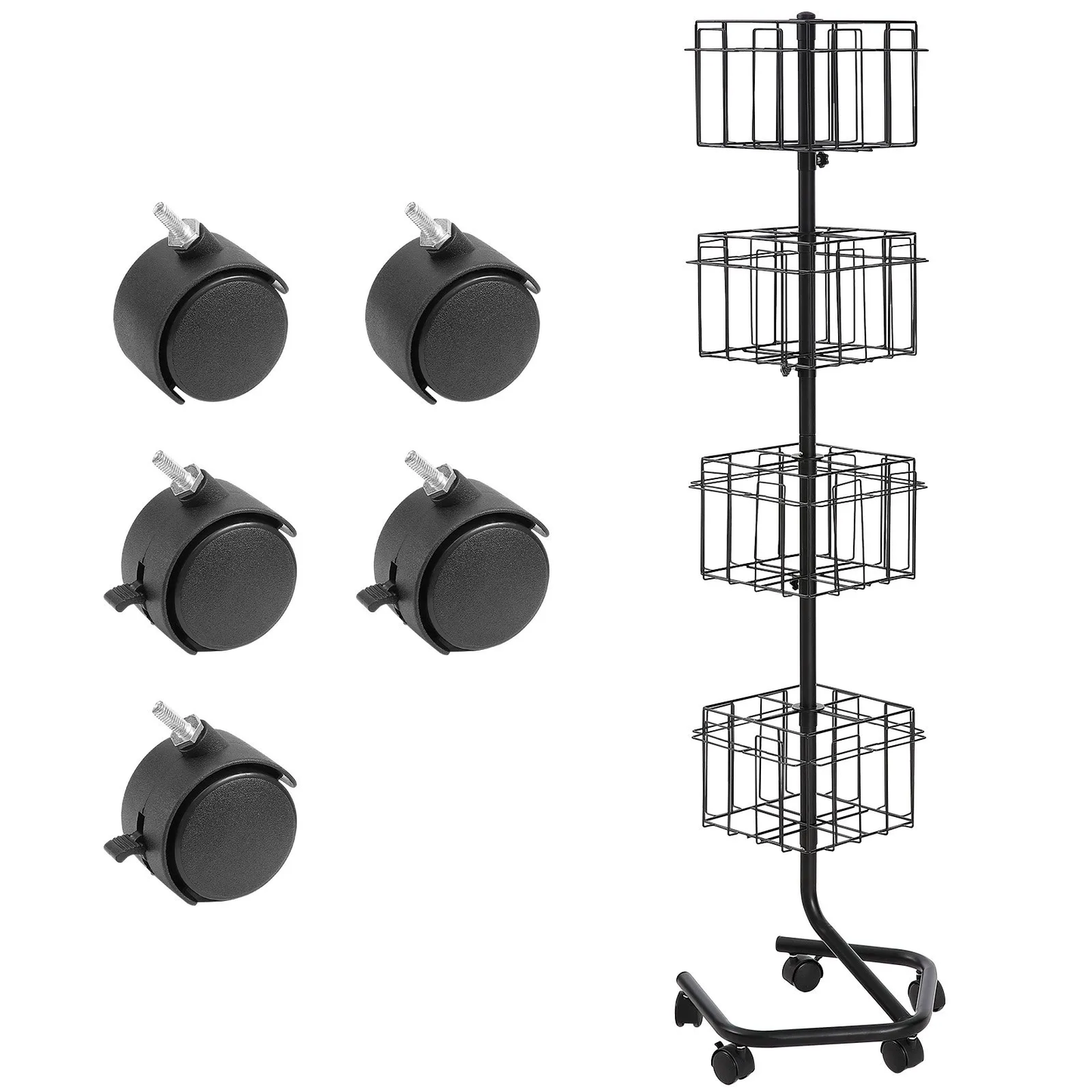 VEVOR Brochure Display Rack, 4-Tier 32 Pockets Rotating Magazine Literature Display Stand for Postcards,-$85