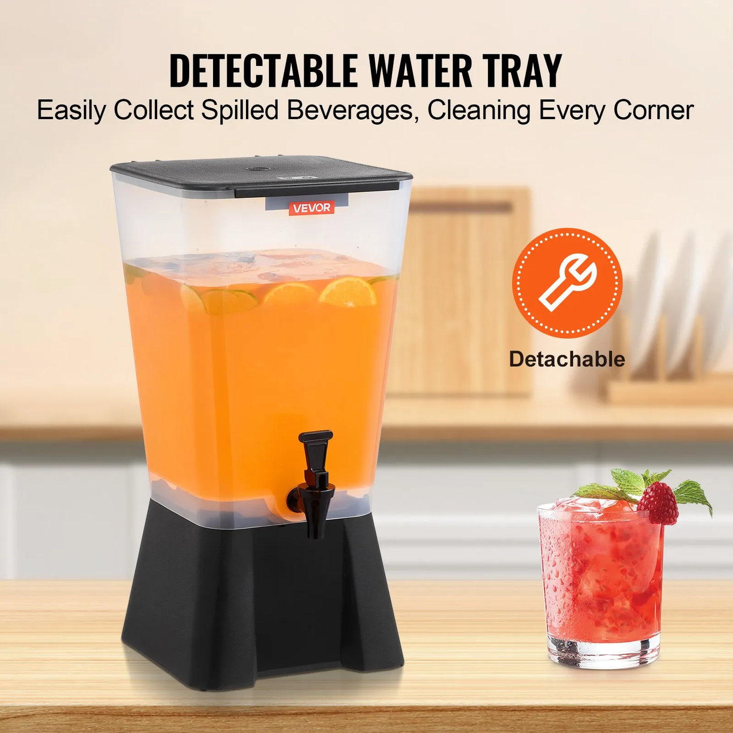 OPen Box VEVOR Beverage Dispenser, 5 Gallon Drink Dispenser, (lid has minor damage),-$40