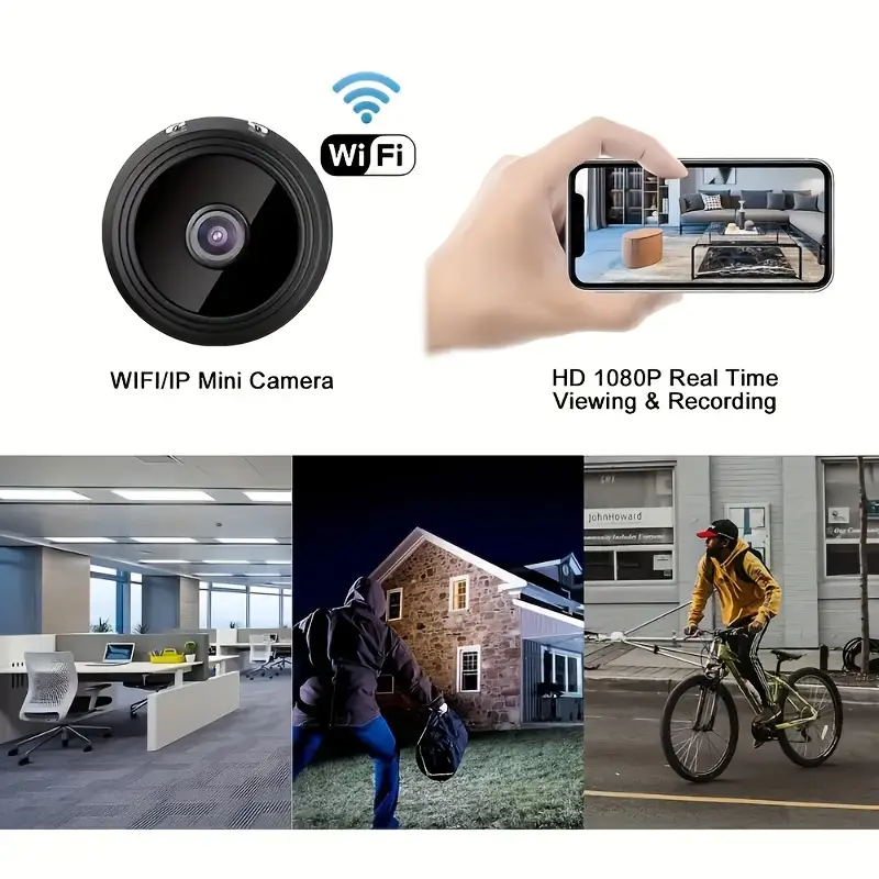 BNIB-1080P Mini WiFi Security Camera – Wireless Remote Monitor with Night Vision & Magnetic Mount,-$10