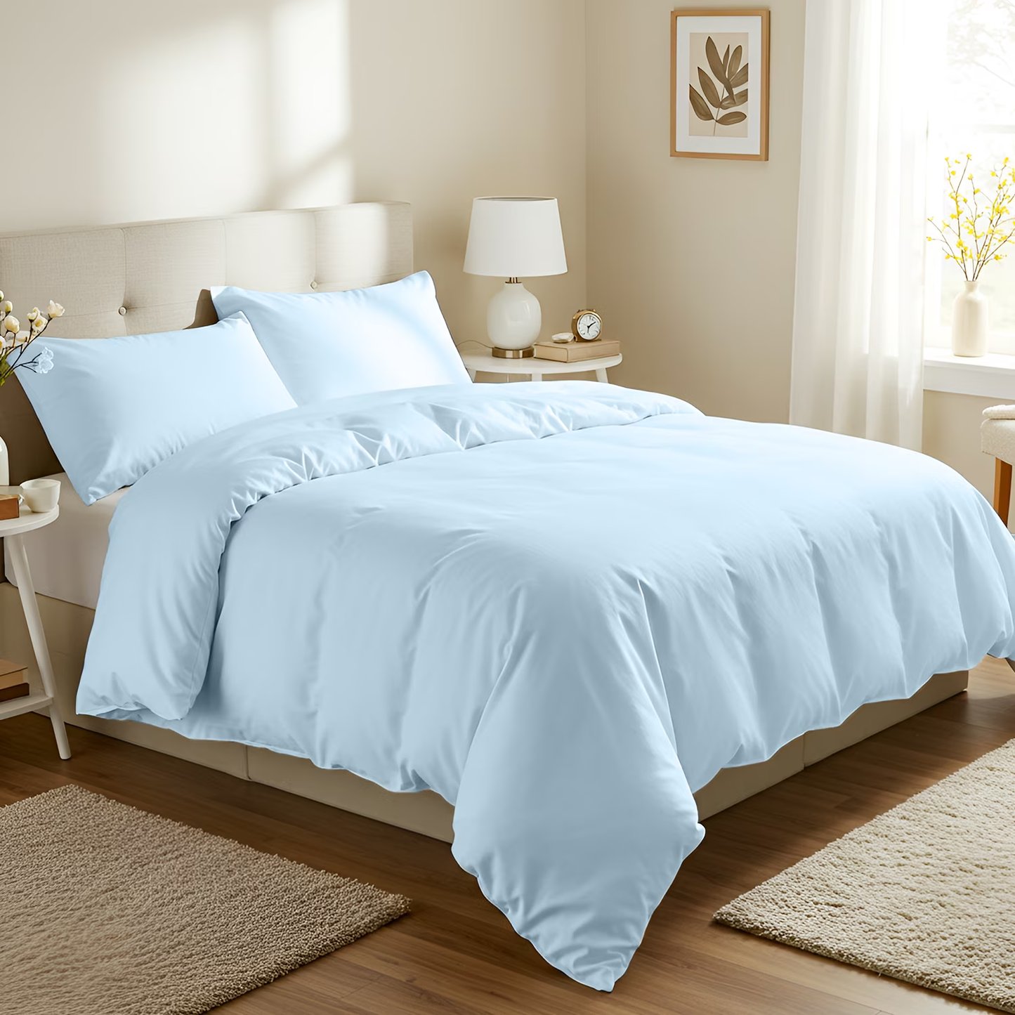 BNIB-3-Piece Queen Duvet Cover Set | 100% Cotton – Soft, Breathable & Durable Bedding Duvet Covers,-$20