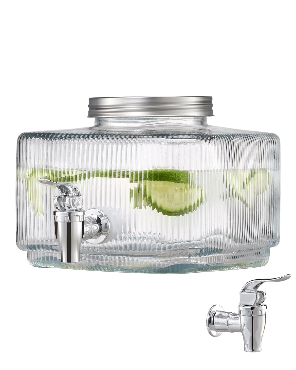 VEVOR Beverage Dispenser, 0.8 Gallon Drink for Parties, Glass Juice Dispenser with No-Drip Spigot,-$30