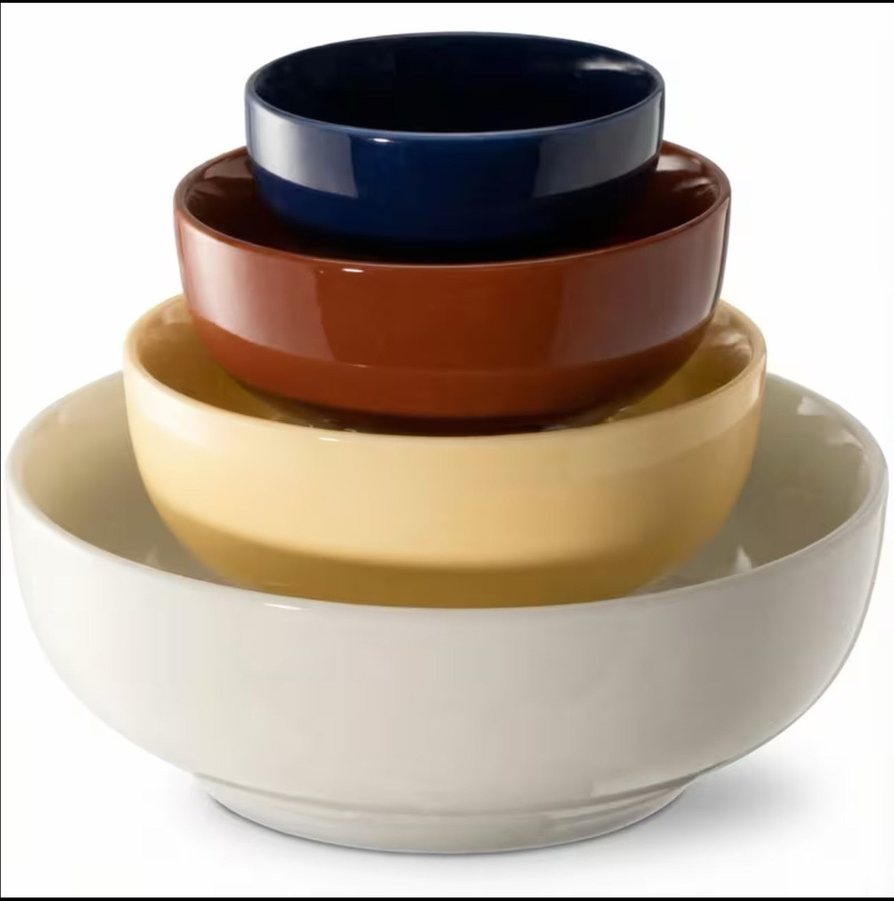 BNIB-Ceramic Mixing Bowls Set 4 Piece Nesting Bowls Microwave and Dishwasher Safe for Mixing Baking and Food Prep,-$20
