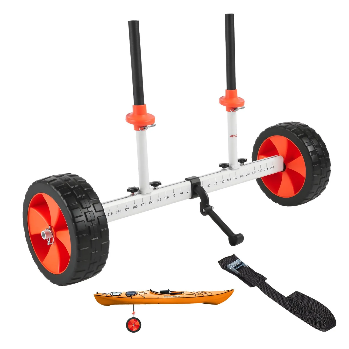 VEVOR Kayak Cart, 230 lbs Load Capacity, Canoe Cart Dolly with 10-inch Solid PU Tires & Kickstand,-$35