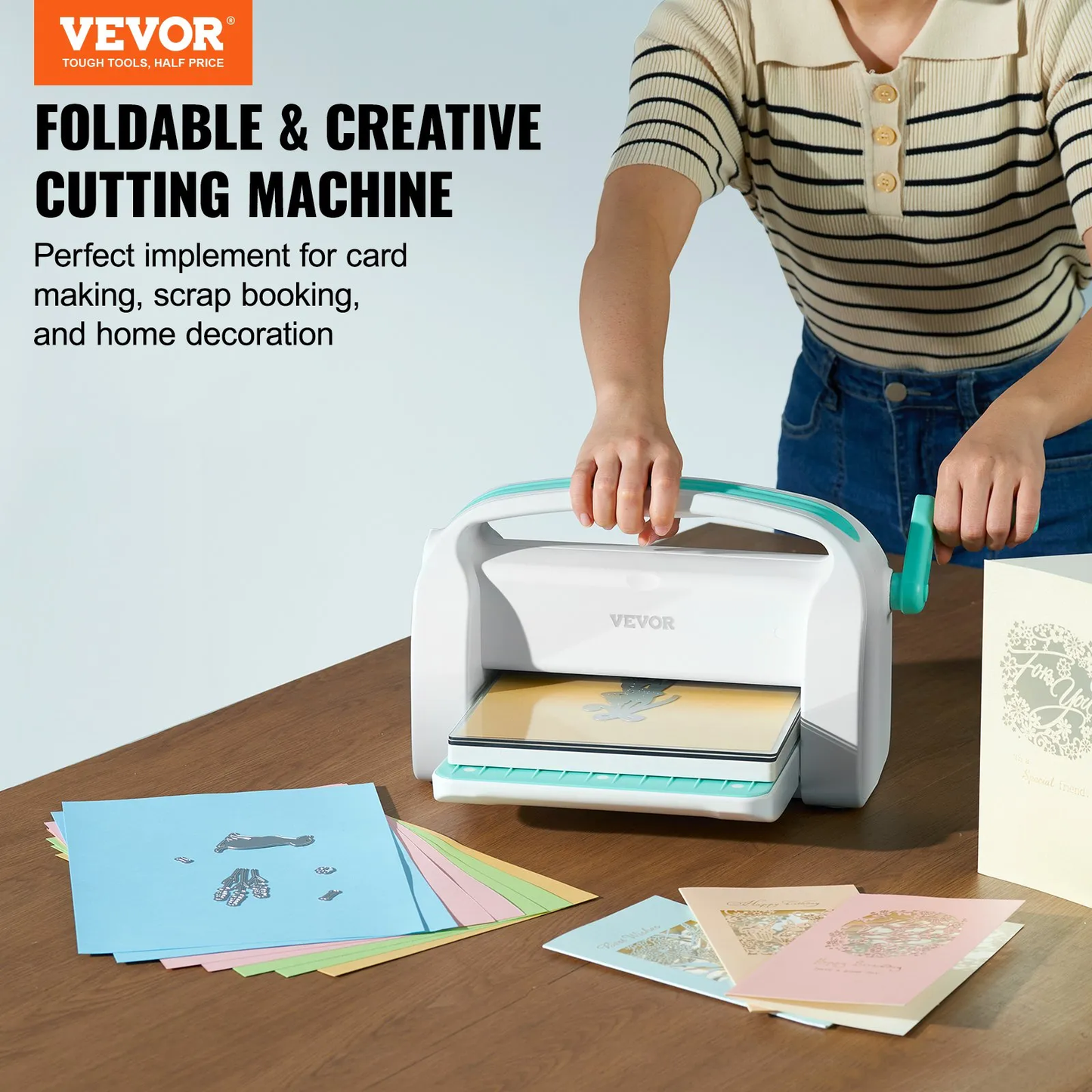 VEVOR Manual Die Cutting & Embossing Machine, Portable Cut Machines, 9 inch Opening,-$80