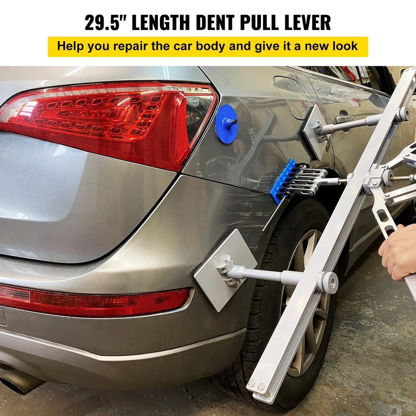 VEVOR Dent Pull Lever Bar Kit Fit for Aluminum and Steel Dent Pulling with 6 Claw Hook 75cm Dent Remover,-$85