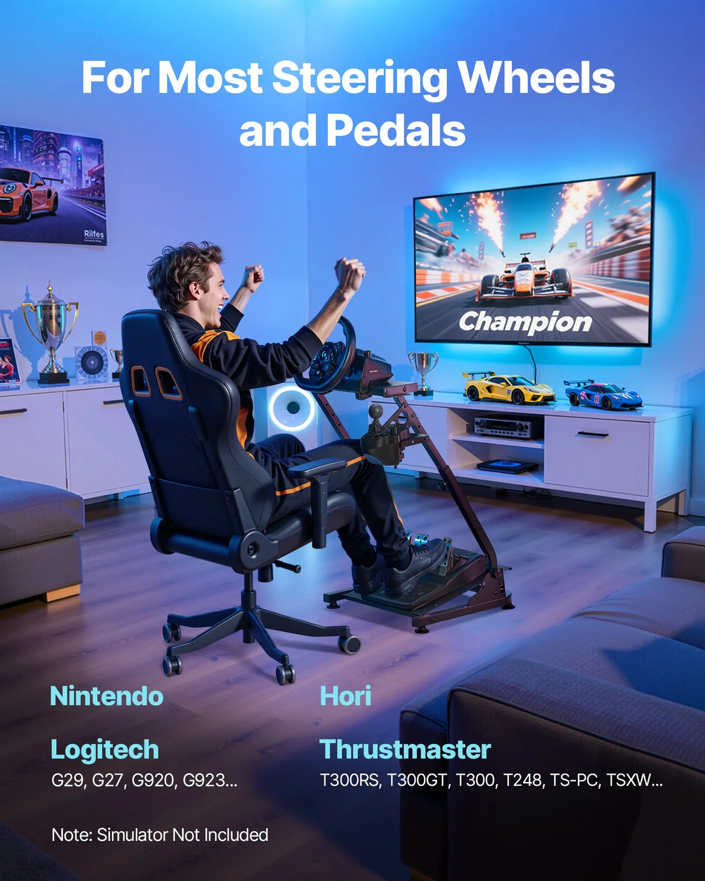 VEVOR Racing Wheel Stand, Adjustable & Foldable Simulator Stand for Logitech G29 G27 G920 G923,-$65